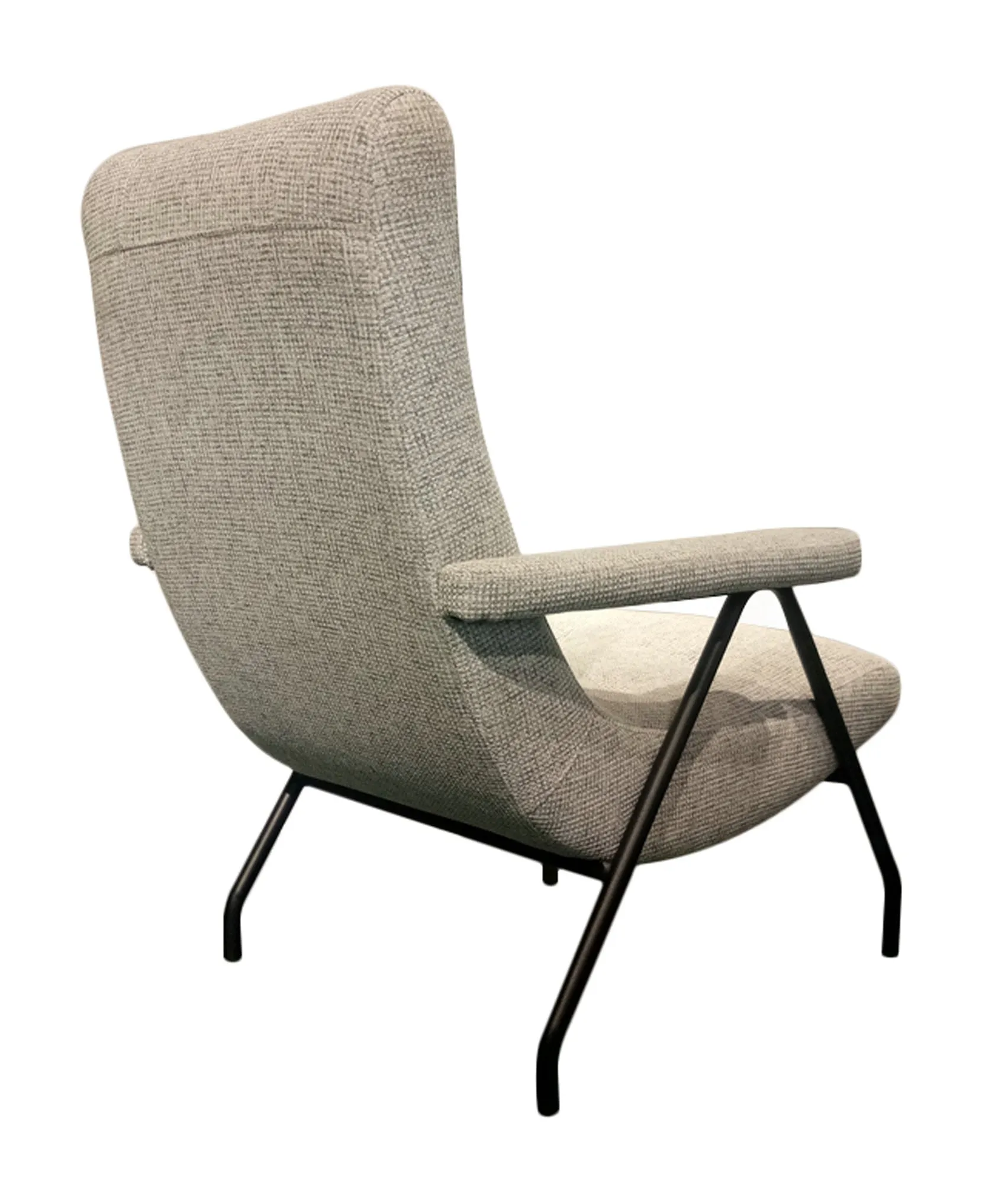 Retro Lounge Chair - Light Grey Tweed