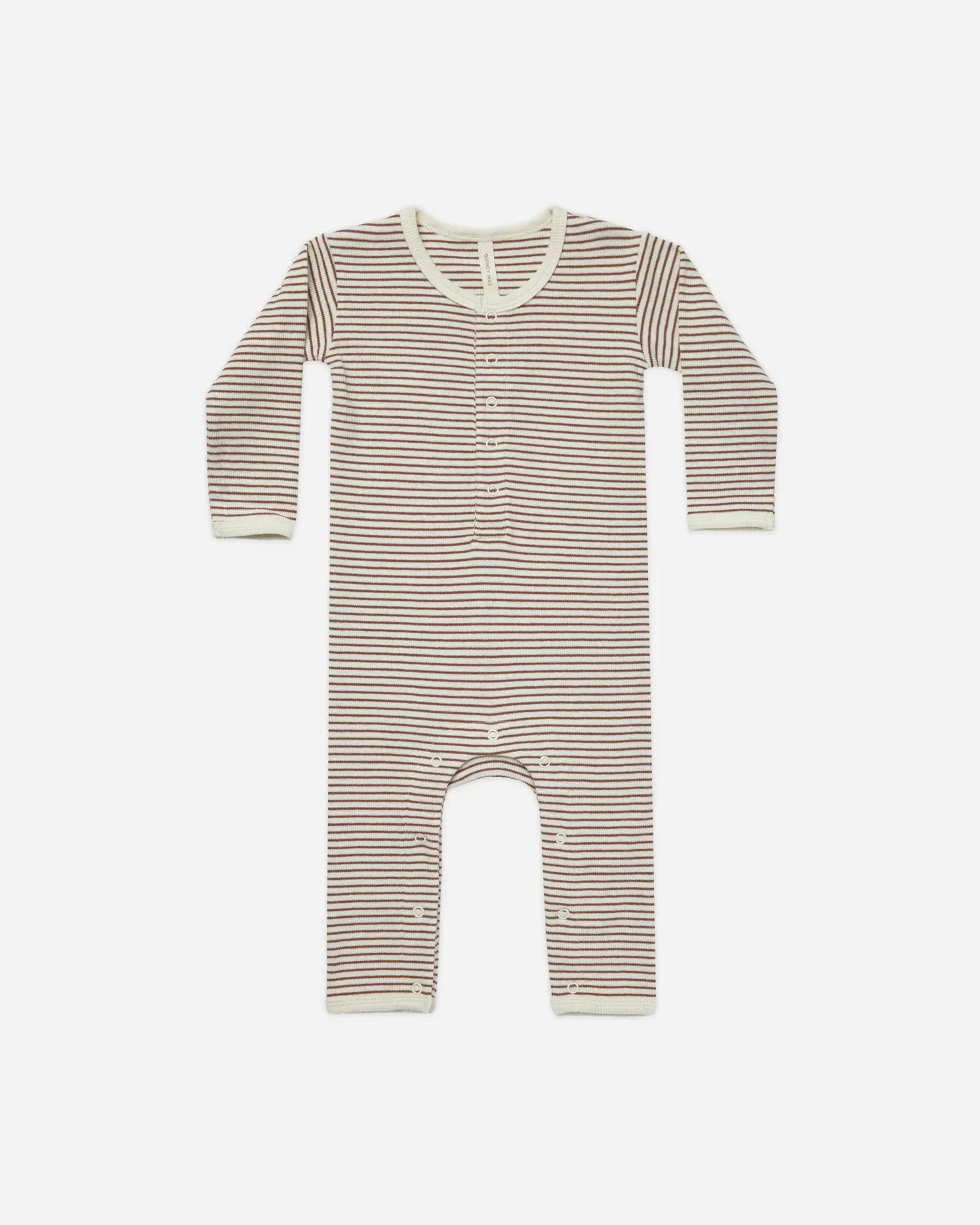 Ribbed Baby Jumpsuit (Plum Stripe)