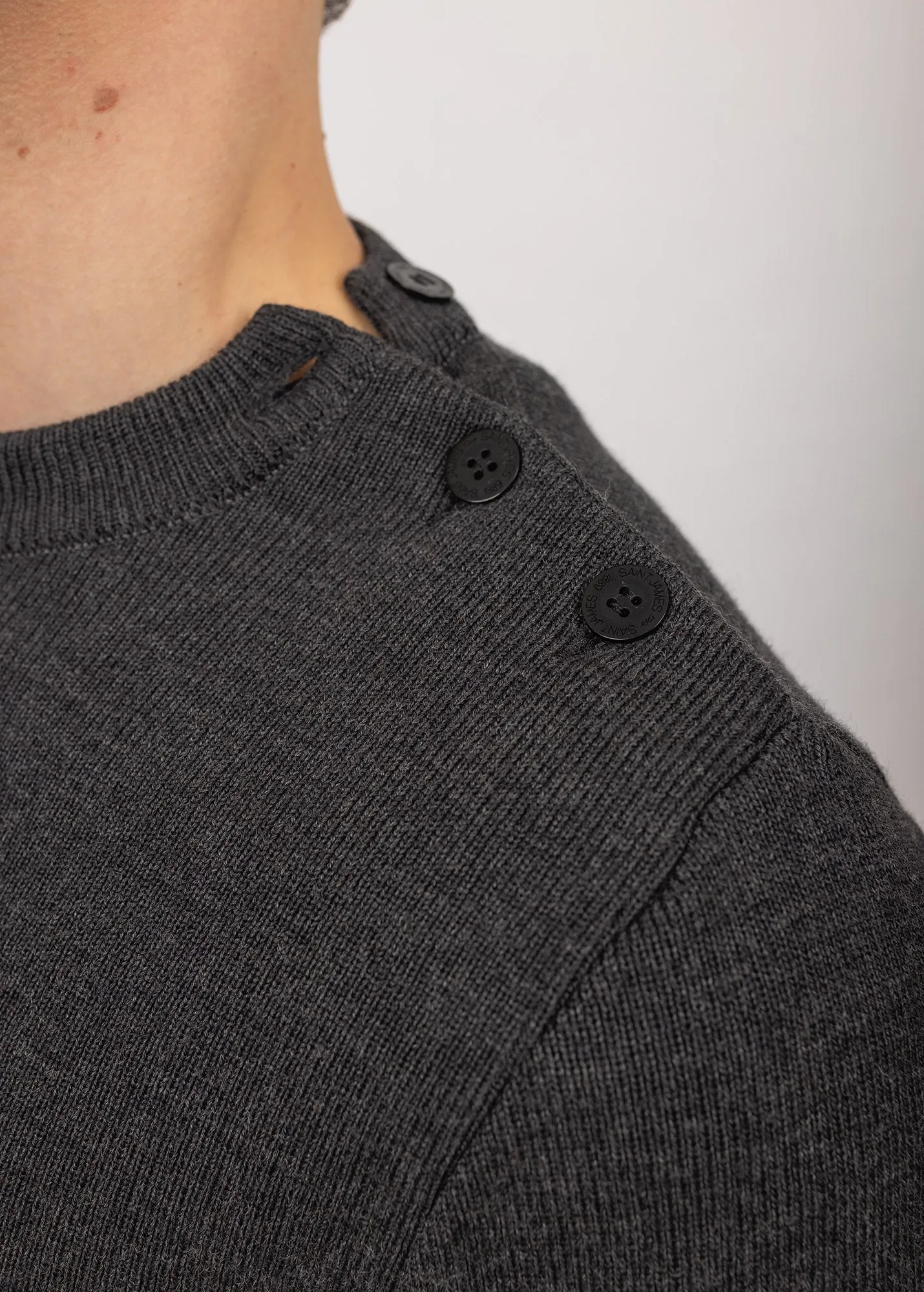 Rochefort sailor jumper - slim fit, in merino wool (ANTHRACITE)