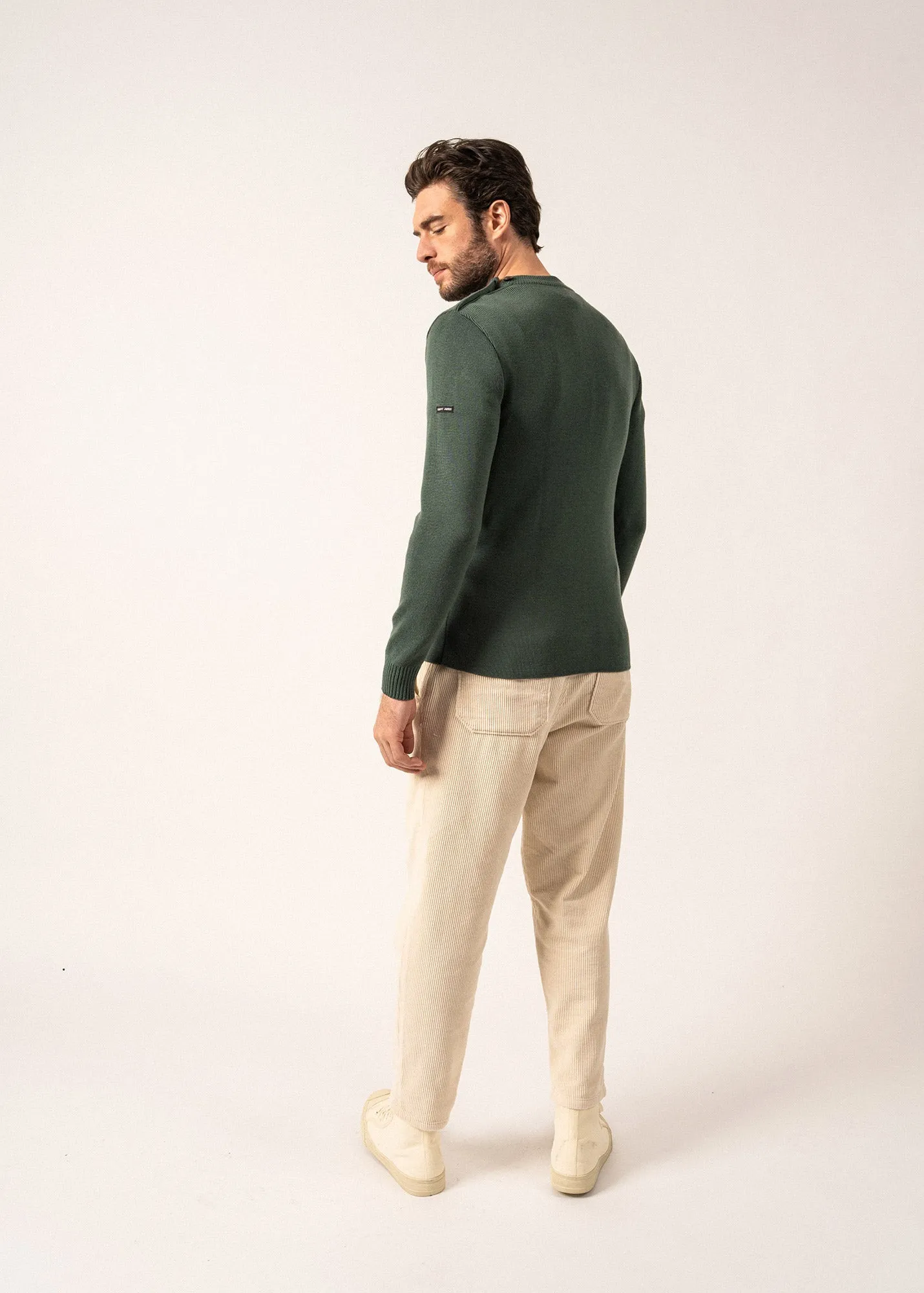 Rochefort sailor jumper - slim fit, in merino wool (VEGETAL)