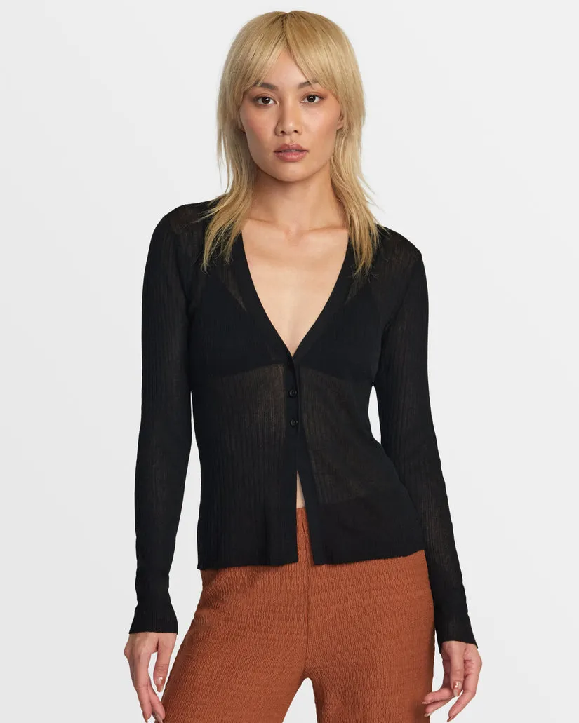 RVCA MORTICIA SWEATER TOP - BLACK