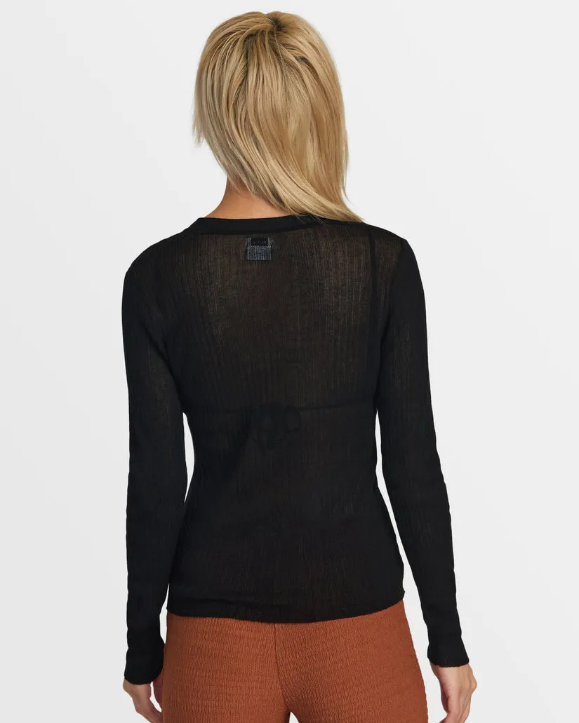 RVCA MORTICIA SWEATER TOP - BLACK