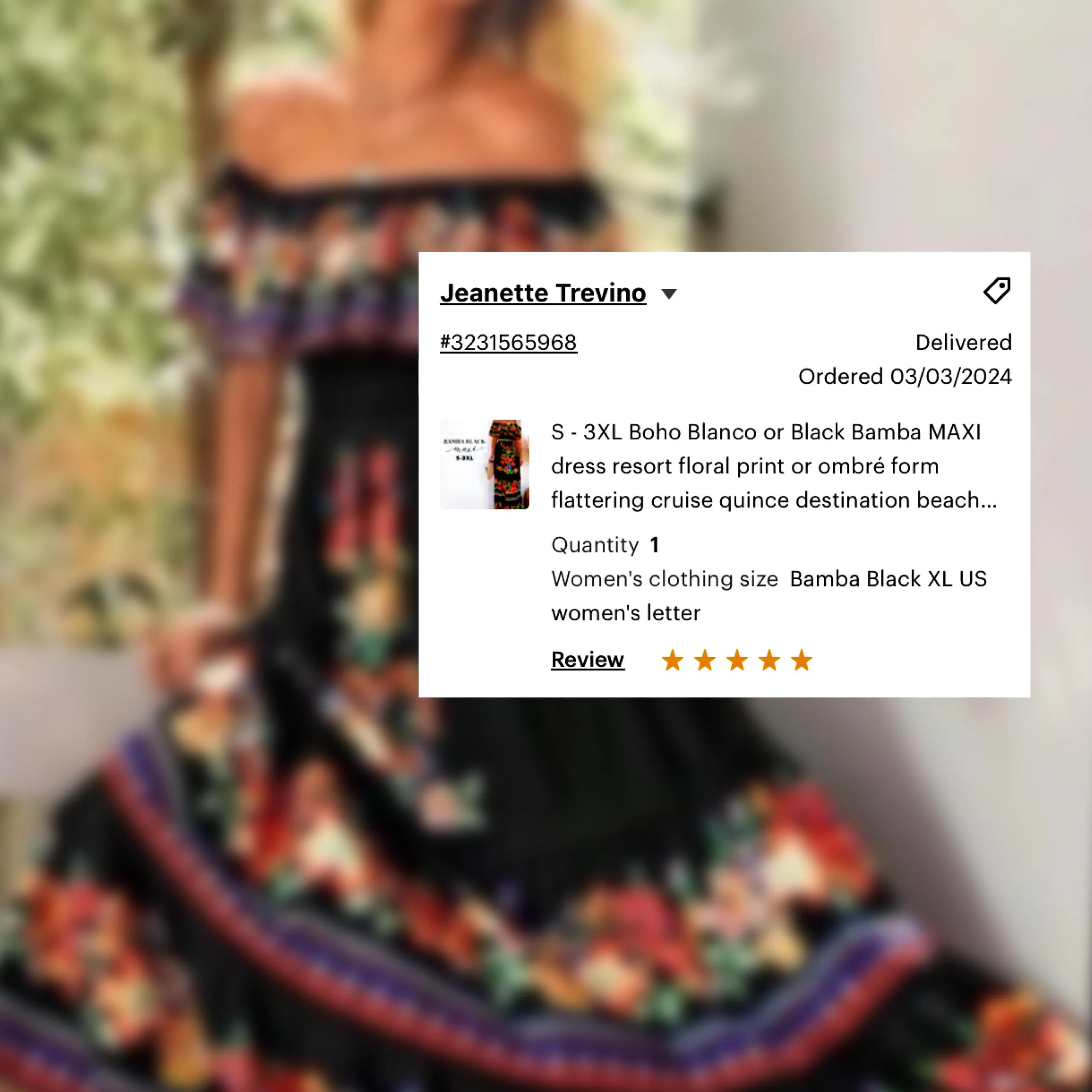 S - 3XL maxi Bamba Black / Boho Blanco resort cruise quince dress twist on campesino tradition   smooth floral or ombré prints > photography