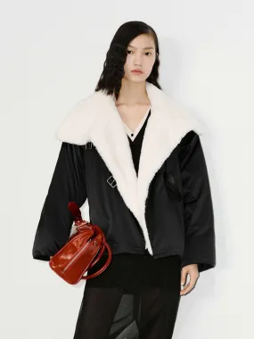 Shearling Detail Quilted Jacket