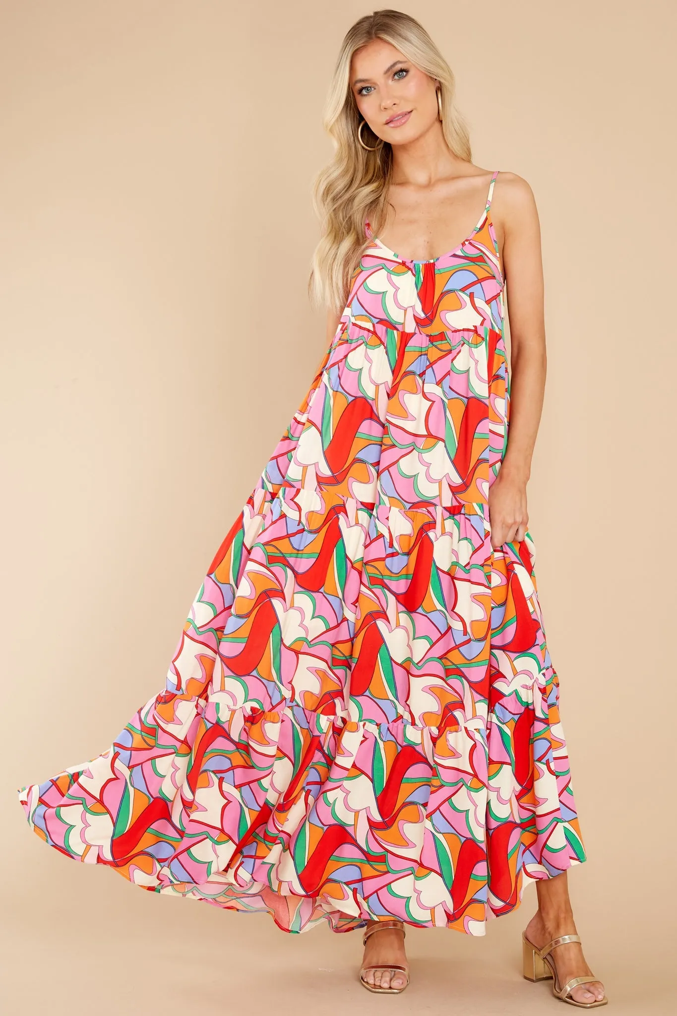 She's The Reason Pink Multi Print Maxi Dress