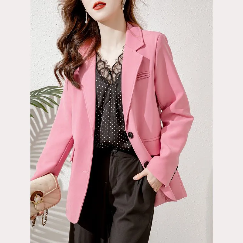 Slimming Pink Casual Blazer