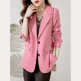 Slimming Pink Casual Blazer