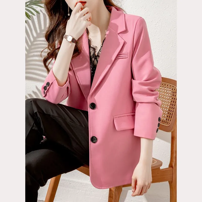 Slimming Pink Casual Blazer