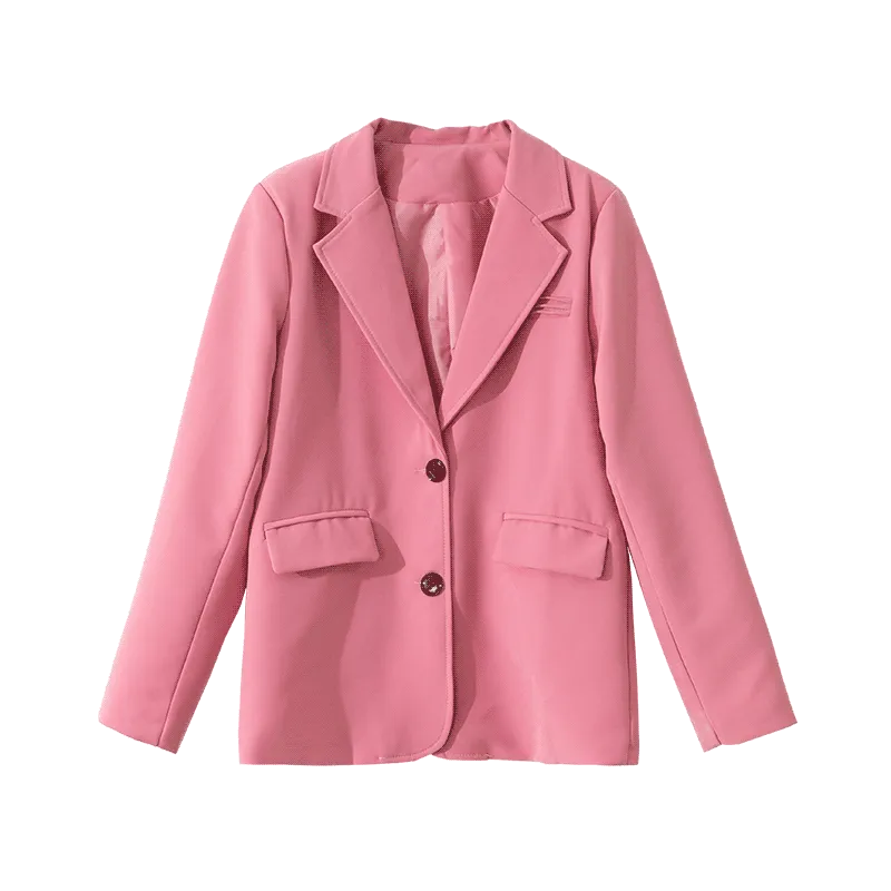 Slimming Pink Casual Blazer