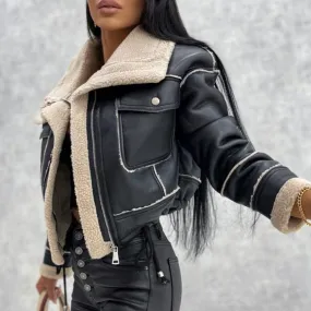 Solène Faux Shearling Aviator Jacket