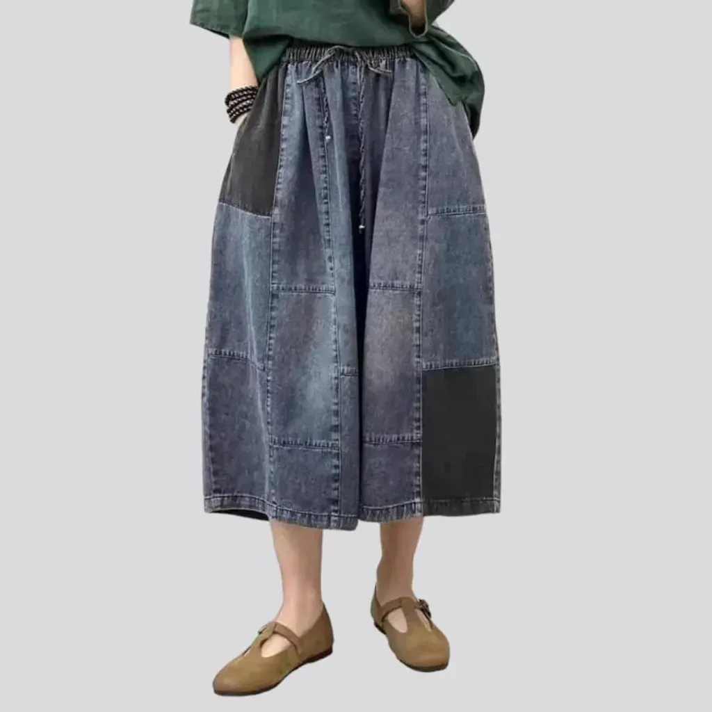 Street culottes women's denim pants