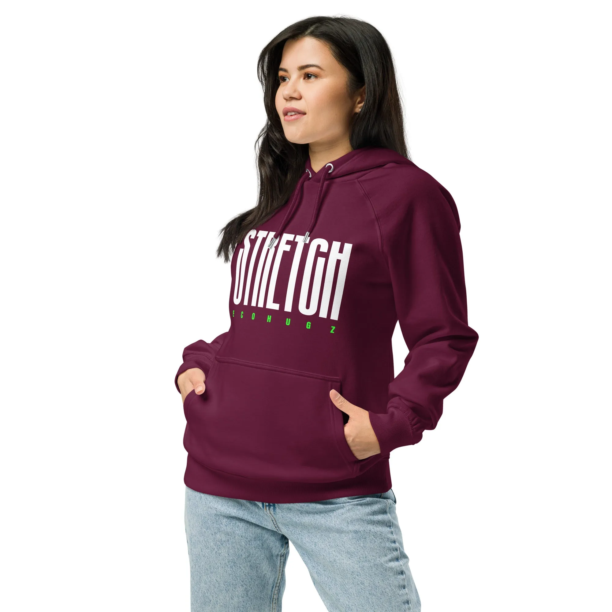 Stretch Typography Graphic Women Eco Raglan Hoodie