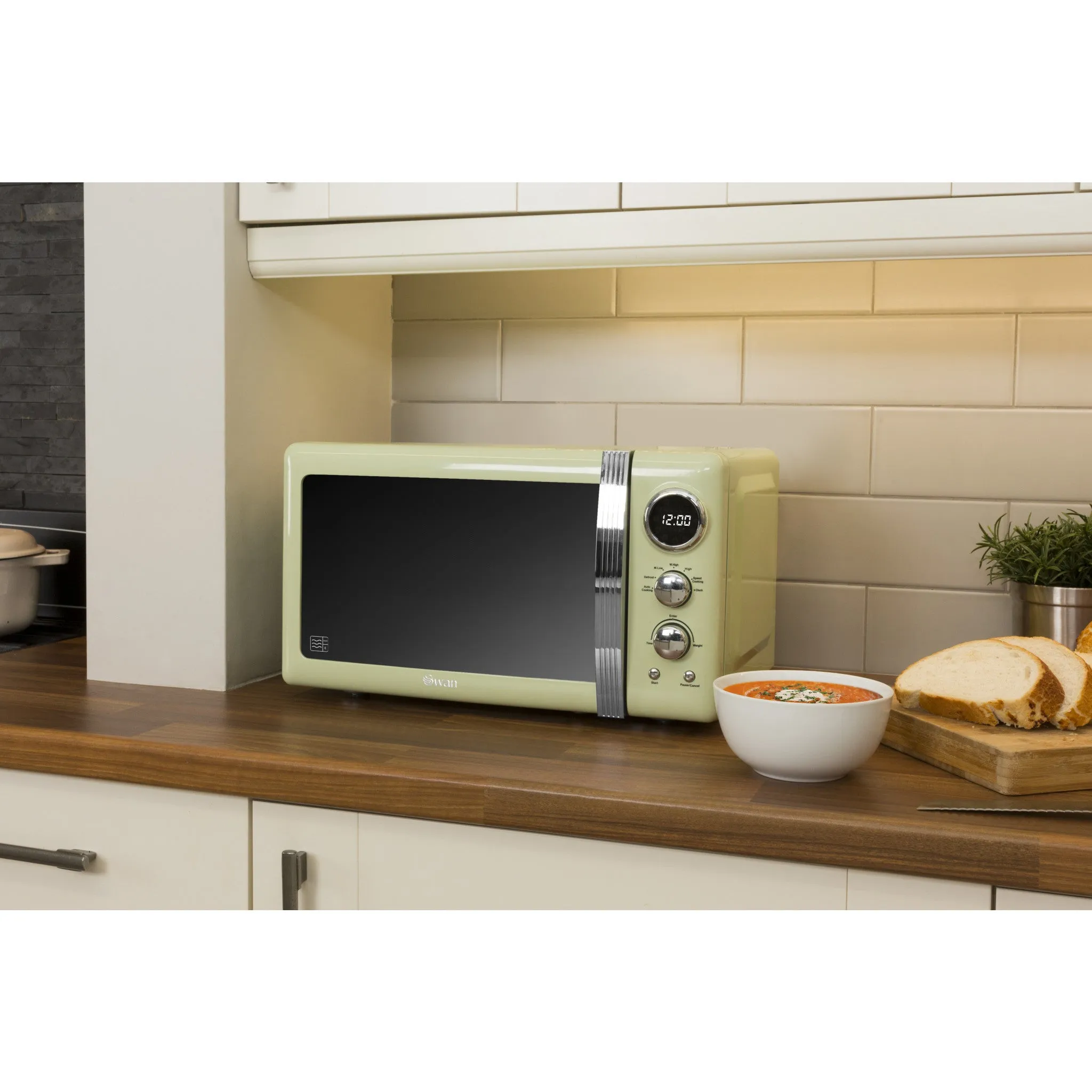 Swan 800W Retro Digital Microwave