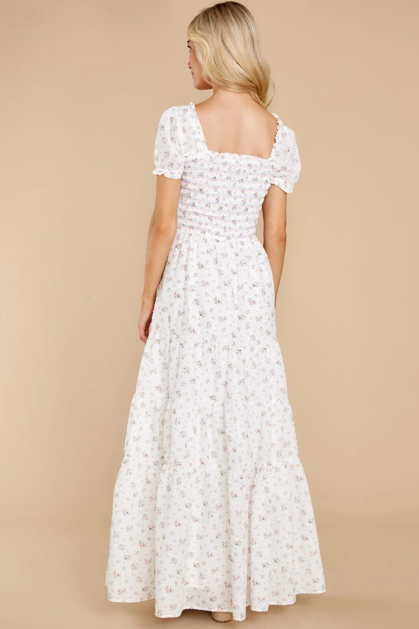 Tagalongs White Floral Print Maxi Dress