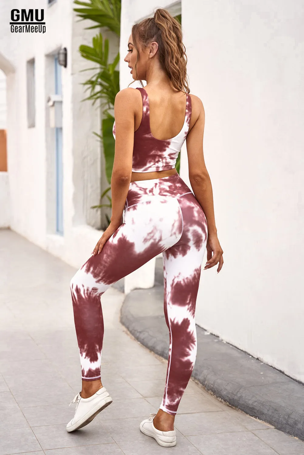 Tie-dye Crop Top and Leggings Set