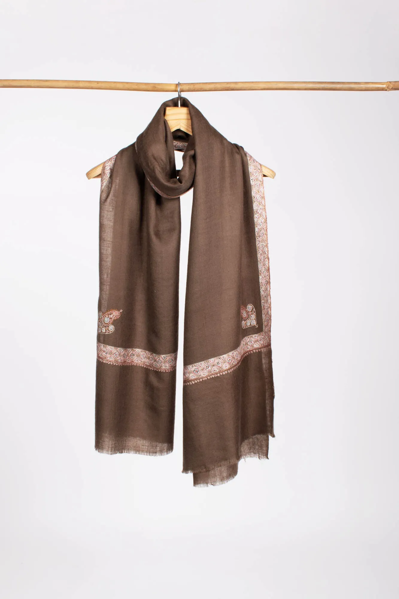 Toosh Color Embroidered Lightweight Cashmere Wrap - OXNARD