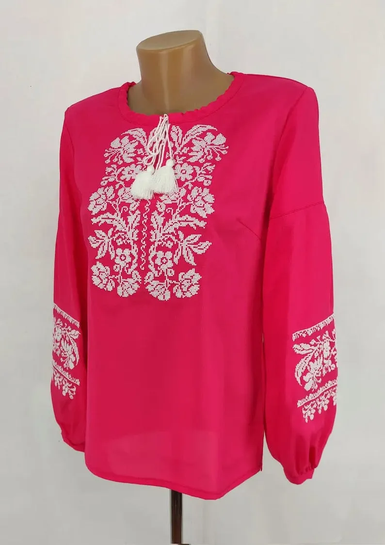 Ukrainian embroidery womens embroidered blouse