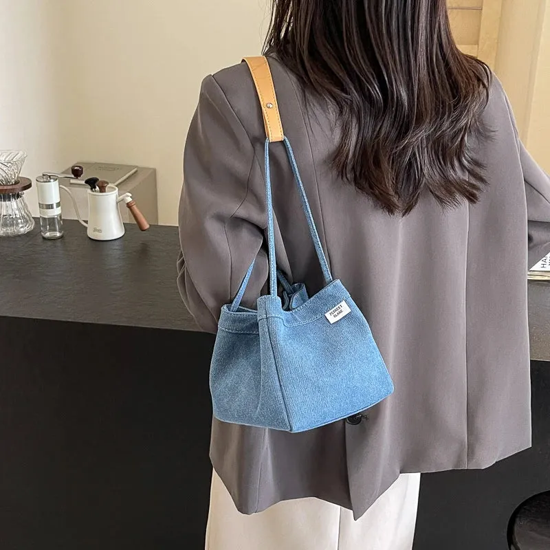 Uniwim Denim Women's Bag 2024 New Jeans Messenger Bag Y2K Eco Bag Korean Shoulder Bag Shopping Designer Handbag Quilted Bucket Bag Tote