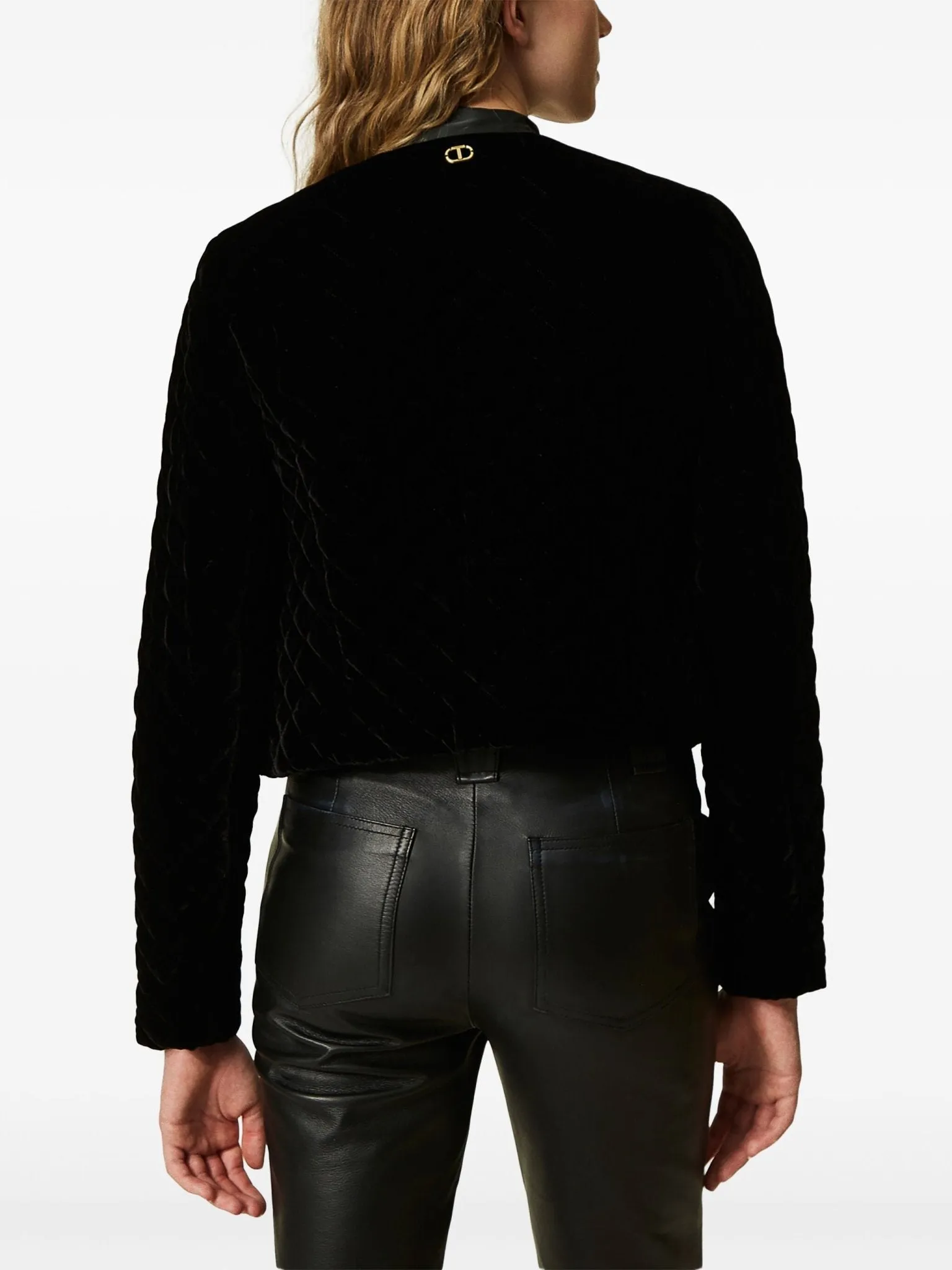 velvet cropped jacket