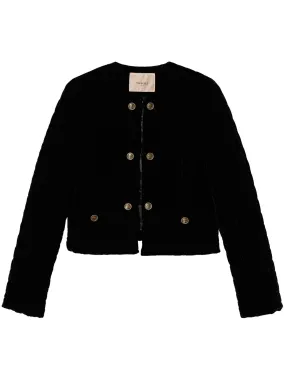 velvet cropped jacket