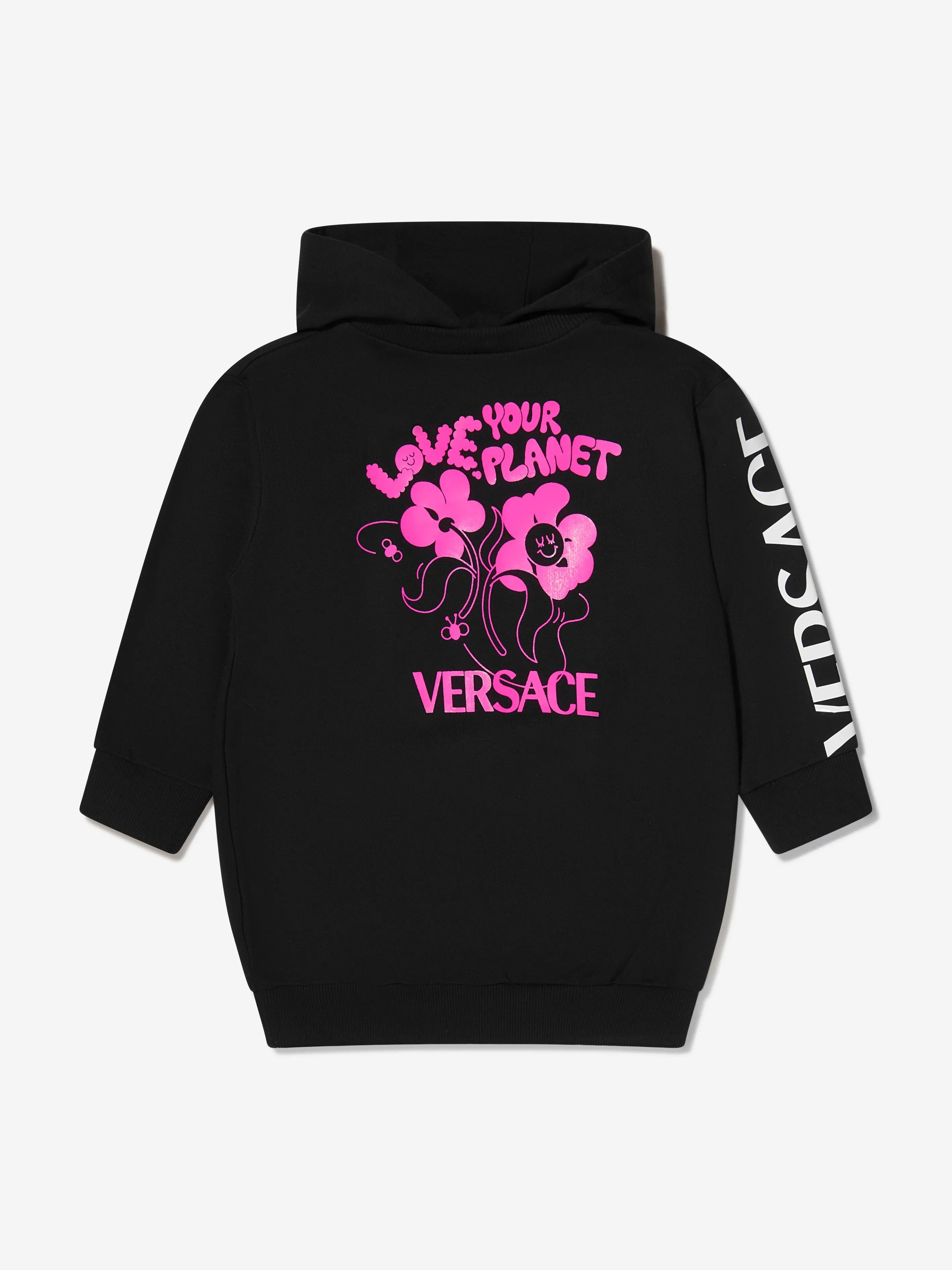 Versace Girls Love Your Planet Hoodie Dress