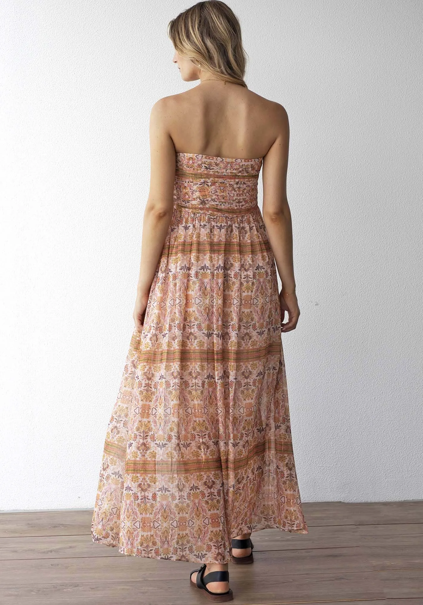 Verve Floral Strapless Maxi Dress