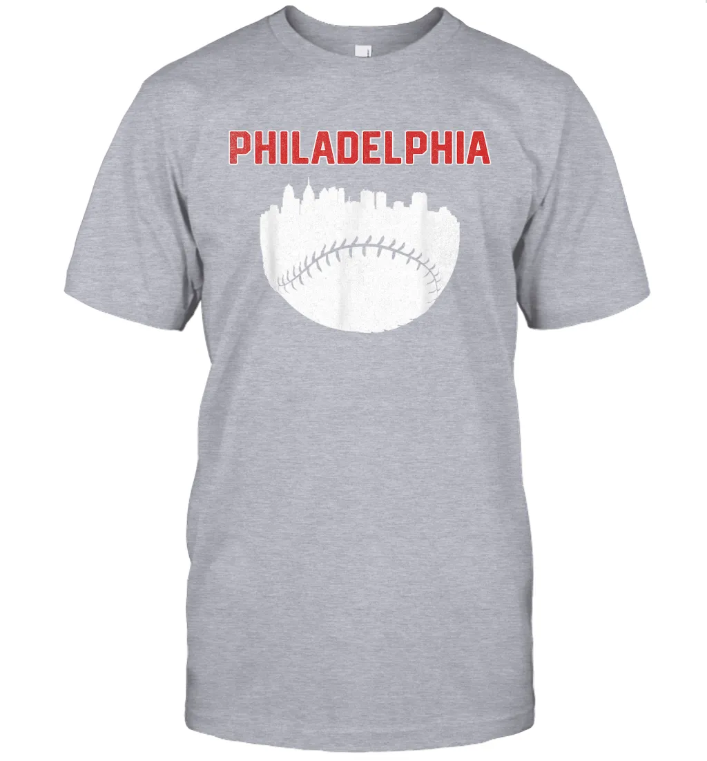 Vintage Fan Philadelphia PA Cityscape Baseball Retro  T-Shirt