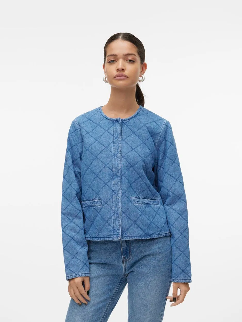 Vmolive Ld Denim Quilted Jacket Yo - Blue Denim