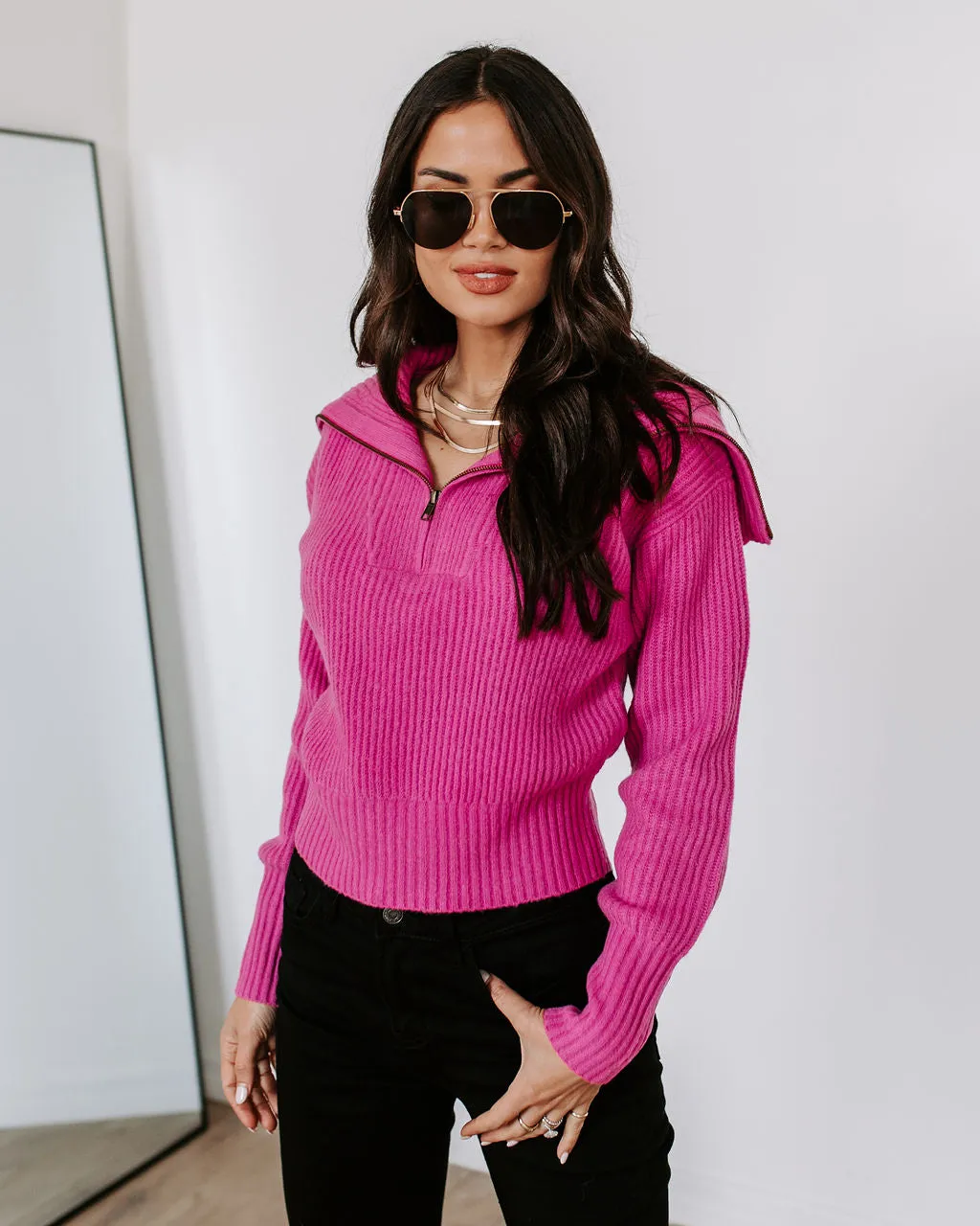 We Love It Half Zip Pullover Sweater