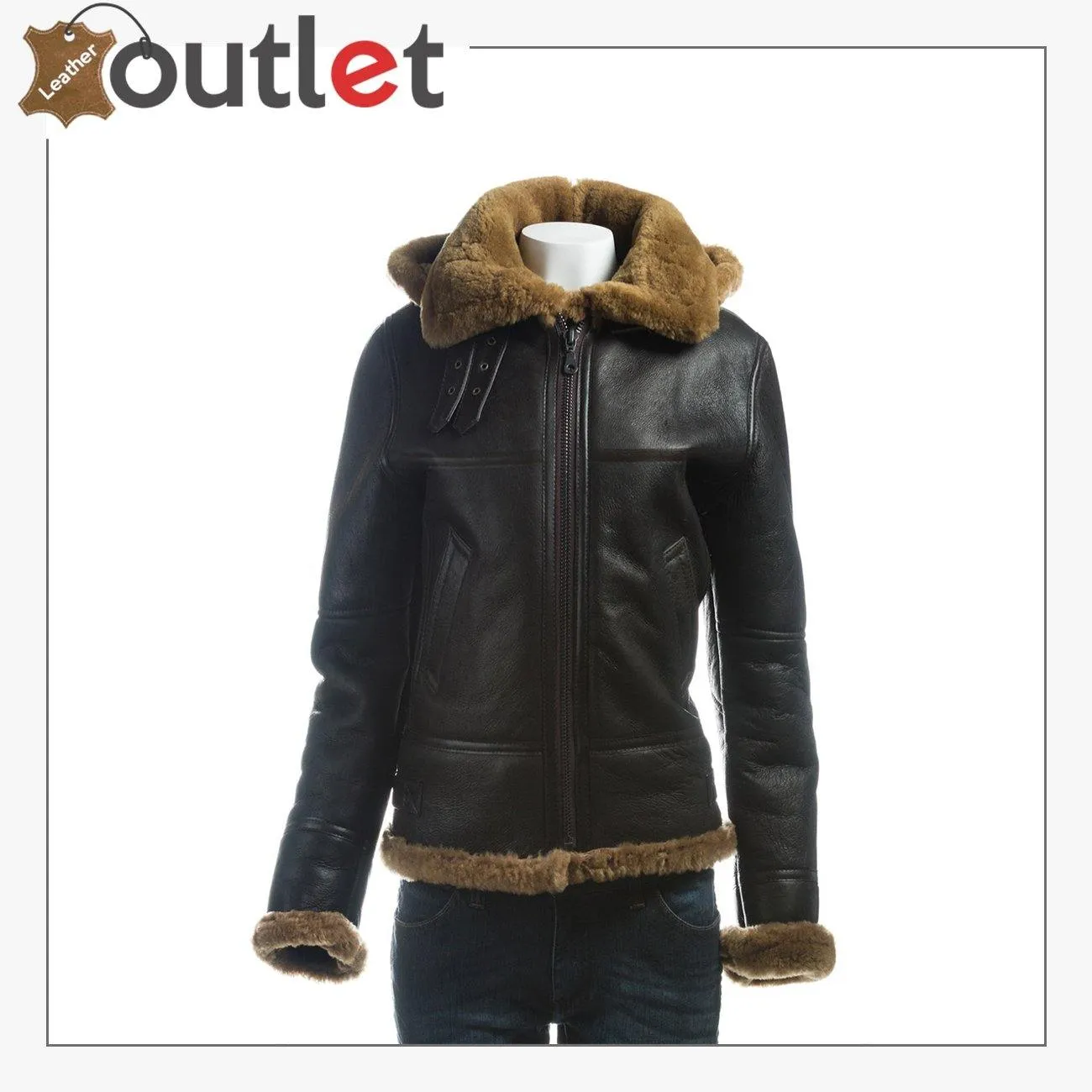 Women B3 Bomber Shearling Leather Jacket