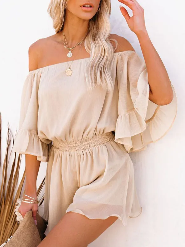 Women's Off The Shoulder Chiffon Flowy Playsuit