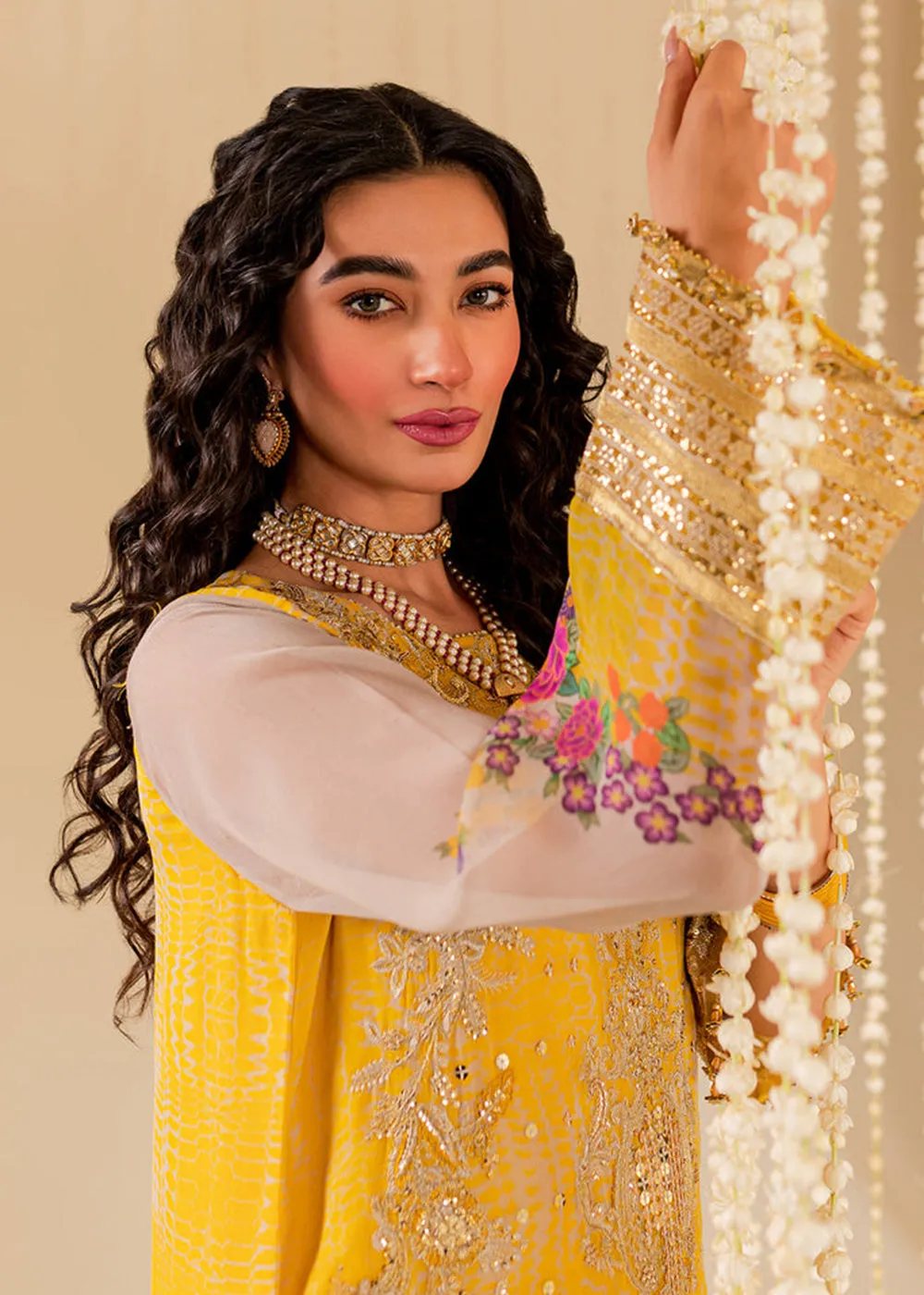 Yellow Chiffon Suit - Vasal Formals ’23 By Charizma | VSL-04