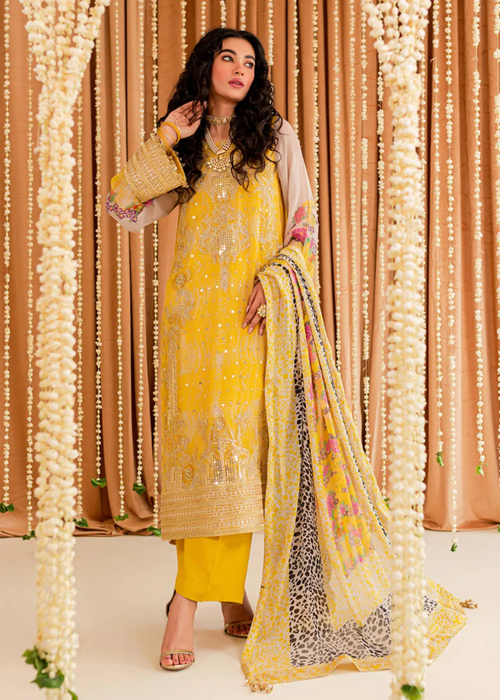 Yellow Chiffon Suit - Vasal Formals ’23 By Charizma | VSL-04