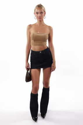 Zyla Micro Denim Mini Skirt with Leg Warmers